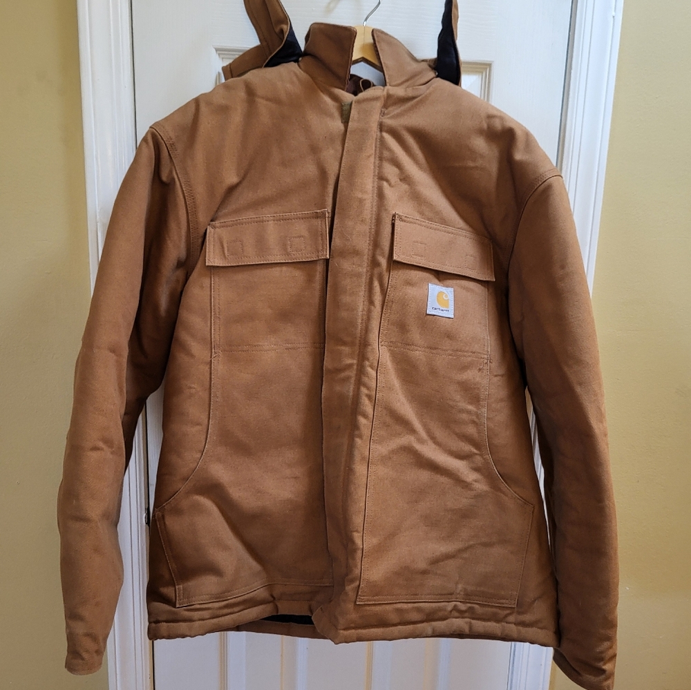 Carhartt mens hooded brown jacket